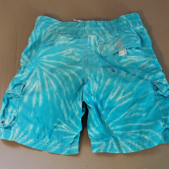 Lands' End Boys Blue Tye-dye Swim Shorts Size M - Picture 2 of 8